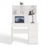 Bureau MIJAS – Mat wit / Wit – 4 laden – 4 planken – rechts – met opzetstuk