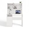 1 Bureau PORTO – Mat wit / Wit – links – met opzetstuk