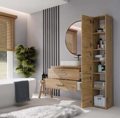 Wastafelmeubel NEL 80 – 2 laden – hangend – met wastafel