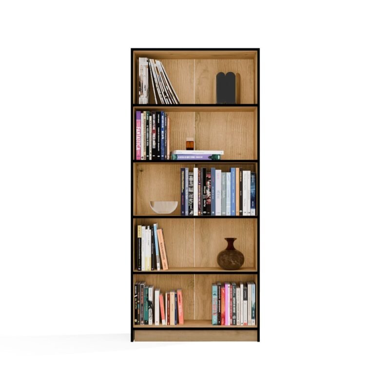 10 Rek R80 – Artisan eiken / Zwart – 5 planken