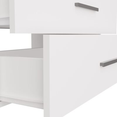 Wastafelmeubel NEL 60 – Artisan eiken / Wit – 2 laden – hangend – met wastafel