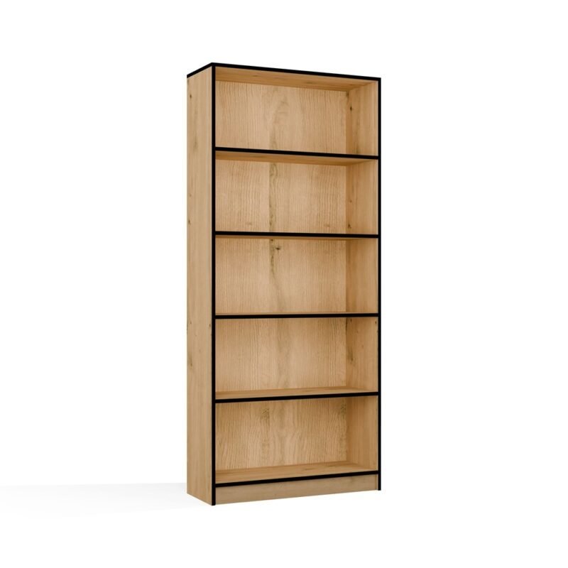 12 Rek R80 – Artisan eiken / Zwart – 5 planken