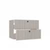 Wastafelmeubel TIGO 80 2S – Kasjmier – 2 laden – hangend – geribbeld front – met wastafel