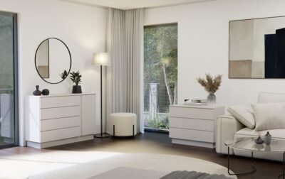Dressoir AMBER 1D4S – Kasjmier beige – 4 laden – 1 deur