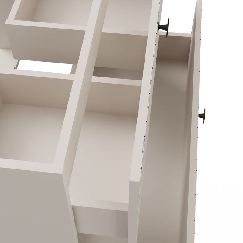 Wastafelmeubel TIGO 80 2S – Kasjmier – 2 laden – hangend – geribbeld front – met wastafel
