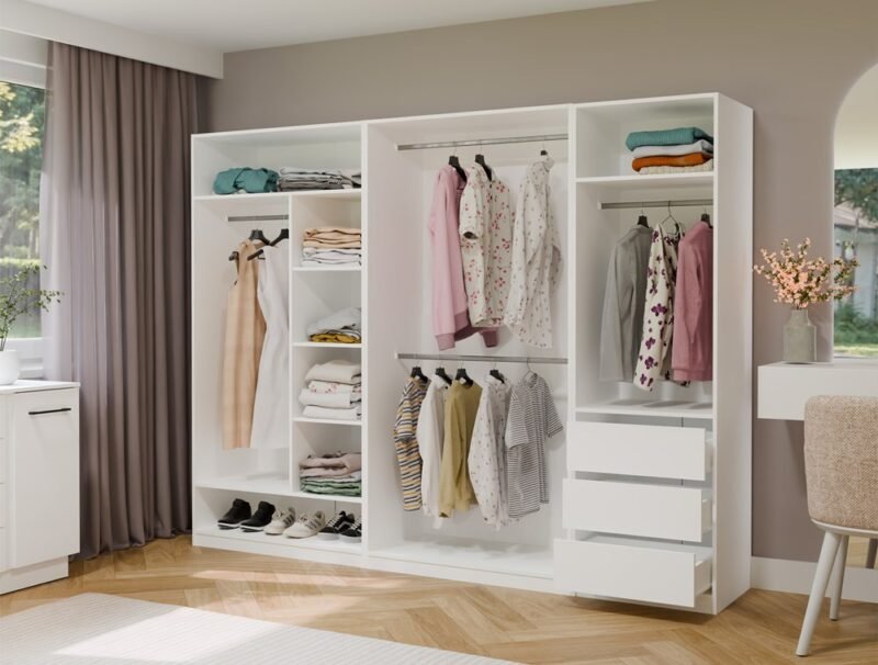 16 Garderobemeubel OPENO 1W6P – Wit