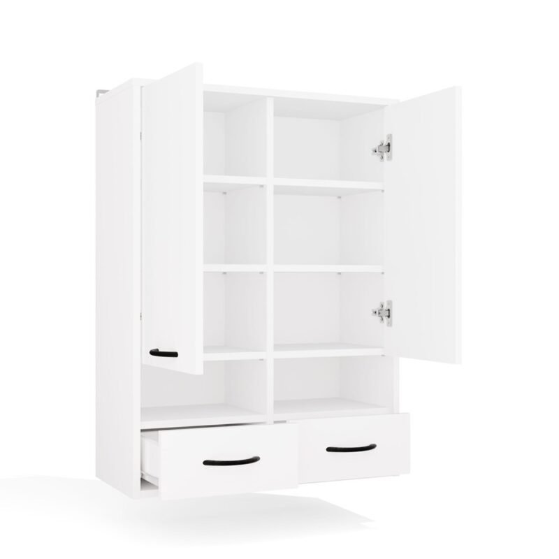 183 Badkamerkast NINA W2D2P2S – 2 laden – 2 deuren – 8 planken – hangend