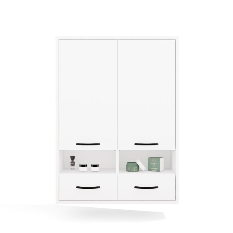 188 Badkamerkast NINA W2D2P2S – 2 laden – 2 deuren – 8 planken – hangend