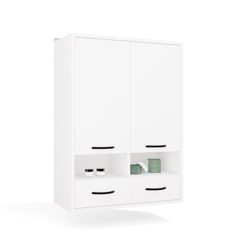 189 Badkamerkast NINA W2D2P2S – 2 laden – 2 deuren – 8 planken – hangend