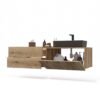 1D2S5 Wastafelmeubel TIGO 1D2S – 140 cm – Evoke eiken – 2 laden – hangend – geribbeld front – met wastafel