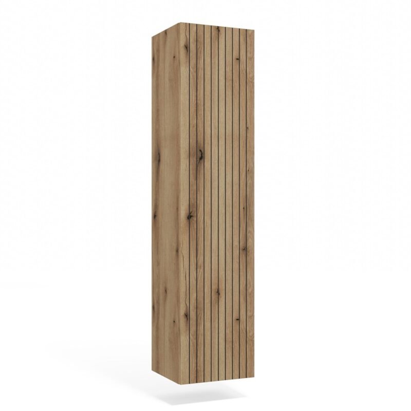 Badkamerkast TIGO 1D – Evoke eiken – hangend – geribbeld front