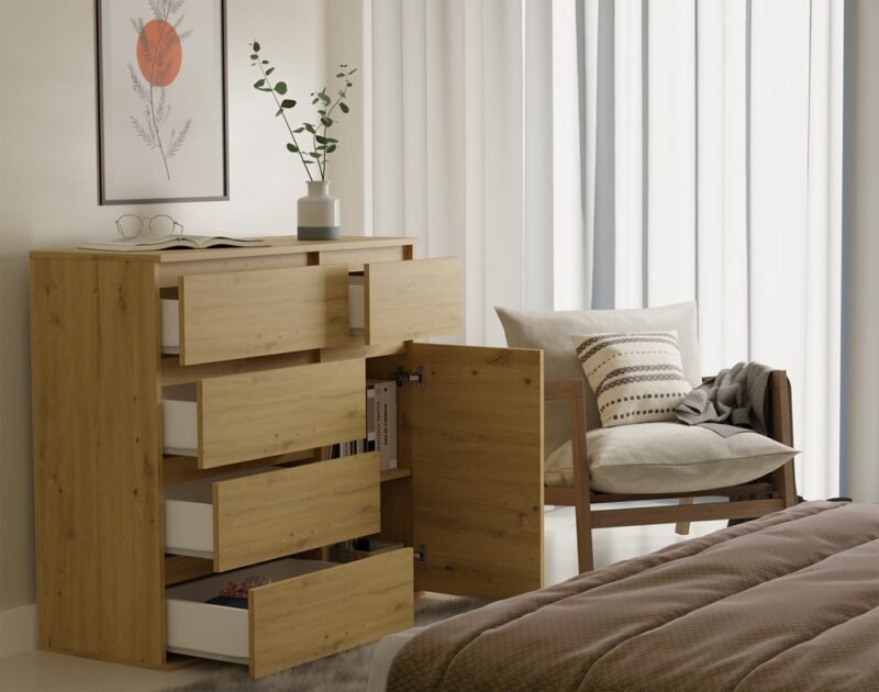 1D5SARTISAN13 Dressoir 1D5S – Artisan eiken – 5 laden – 1 deur