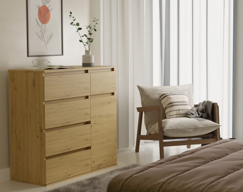 1D5SARTISAN14 Dressoir 1D5S – Artisan eiken – 5 laden – 1 deur