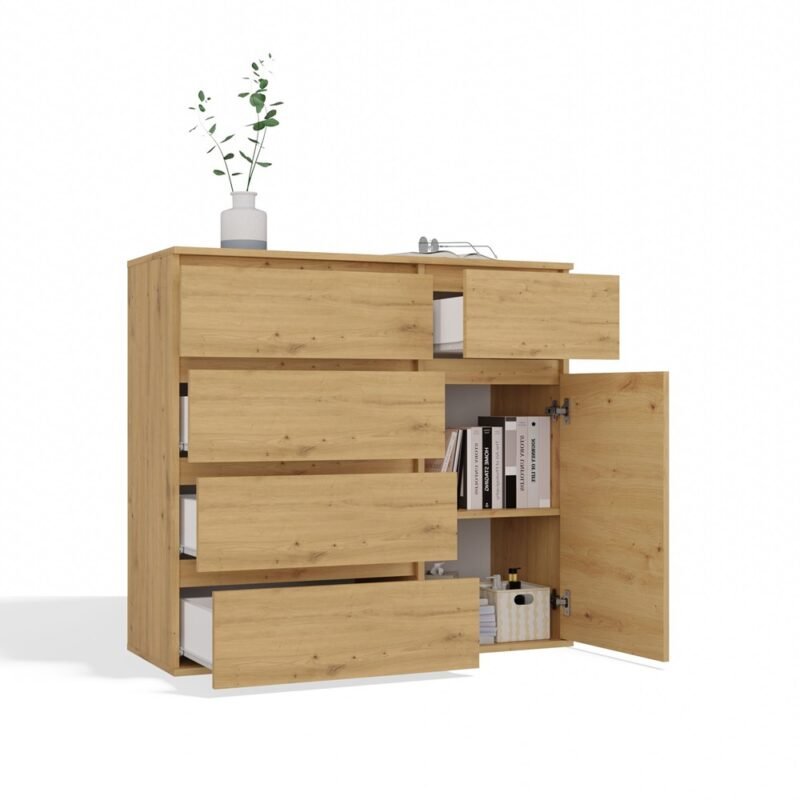 1D5SARTISAN8 Dressoir 1D5S – Artisan eiken – 5 laden – 1 deur