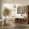 Badkamerkast TIGO 1D – Evoke eiken – hangend – geribbeld front