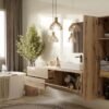 Badkamerkast TIGO 1D – Evoke eiken – hangend – geribbeld front
