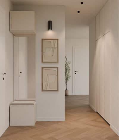 1lus1 Garderobemeubel HAGA 1L – 238 × 50 × 35 cm – Kasjmier beige