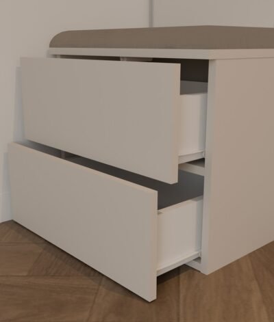 Garderobemeubel HAGA 1L2S – 238 × 50 × 35 cm – Kasjmier beige – 2 laden