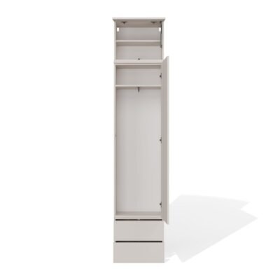 1s2s3 Garderobemeubel HAGA 1SZ2S Szafa 2 – 238 × 50 × 35 cm – Kasjmier beige – 2 laden
