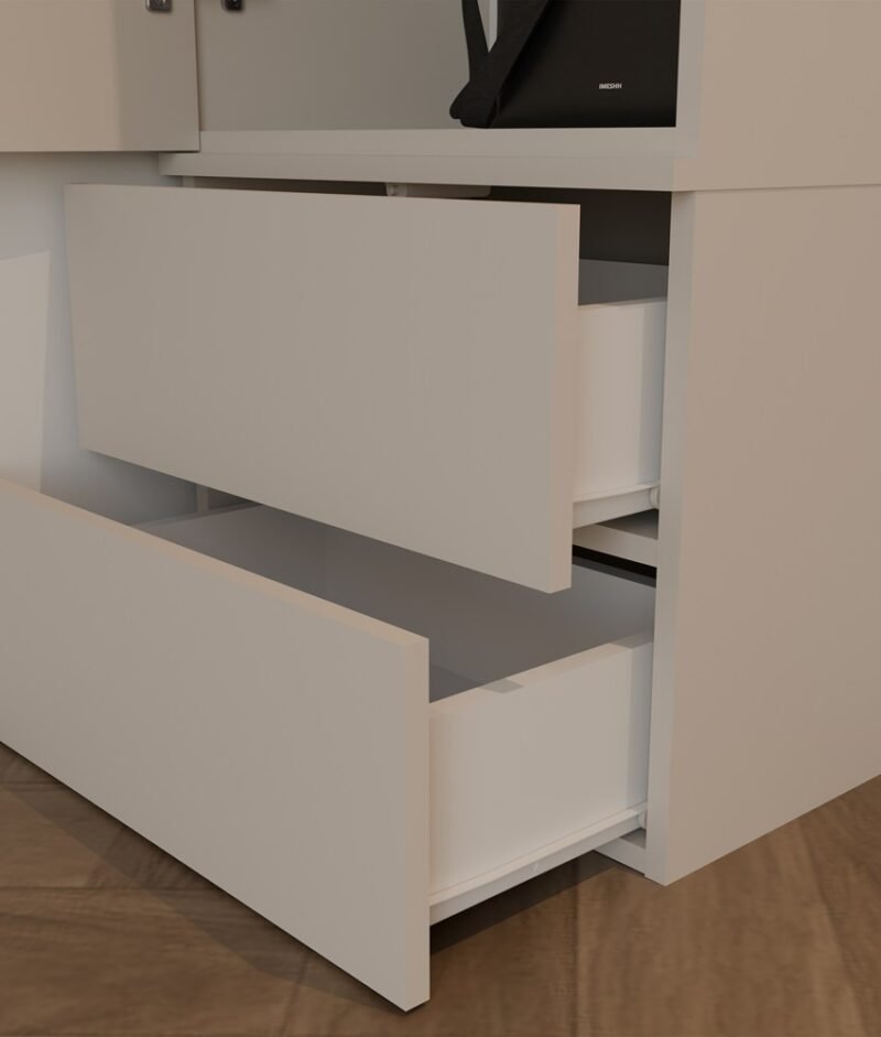 Garderobemeubel HAGA 1SZ2S Szafa 2 – 238 × 50 × 35 cm – Kasjmier beige – 2 laden