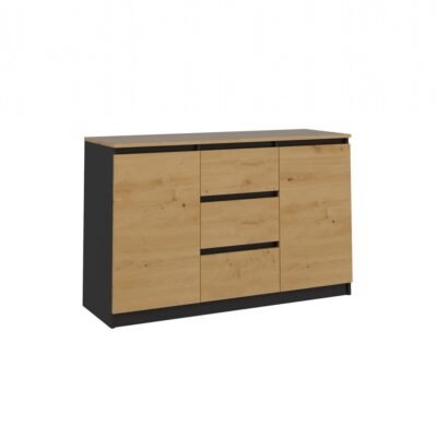 2 Dressoir Malwa 2D3S/BA – Artisan eiken / Antraciet