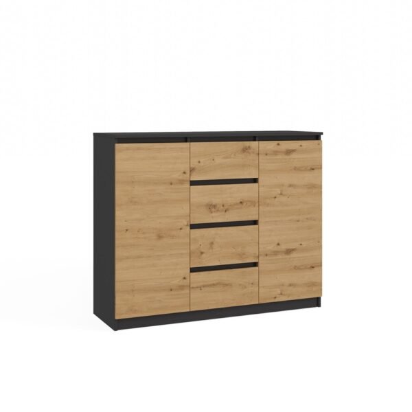 Dressoir Malwa 2D4S 120 – Artisan eiken / Antraciet