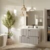 Badkamerkast TIGO 1D – Kasjmier – hangend – geribbeld front