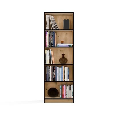 Rek R60 – Artisan eiken / Zwart – 5 planken