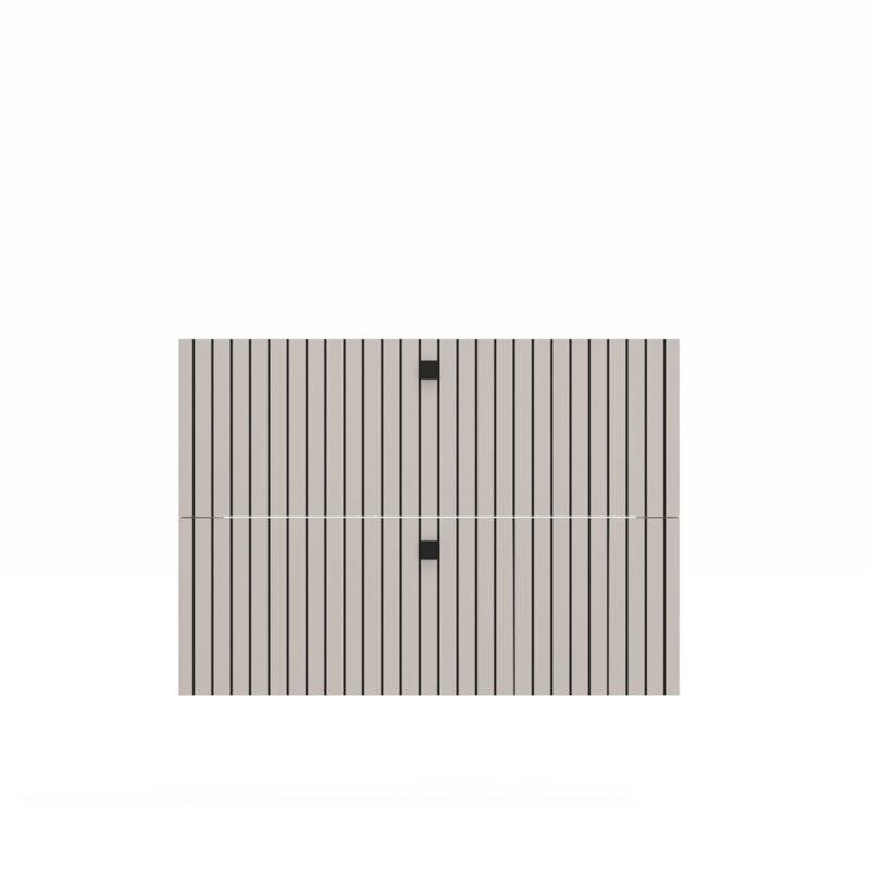 Wastafelmeubel TIGO 80 2S – Kasjmier – 2 laden – hangend – geribbeld front – met wastafel