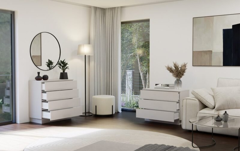 Dressoir AMBER 4S – Kasjmier beige – 4 laden