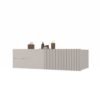 Wastafelmeubel TIGO 1D2S – 140 cm – Kasjmier – 2 laden – hangend – geribbeld front – met wastafel