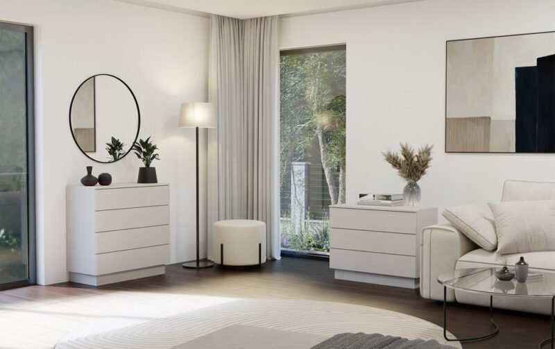 Dressoir AMBER 4S – Kasjmier beige – 4 laden