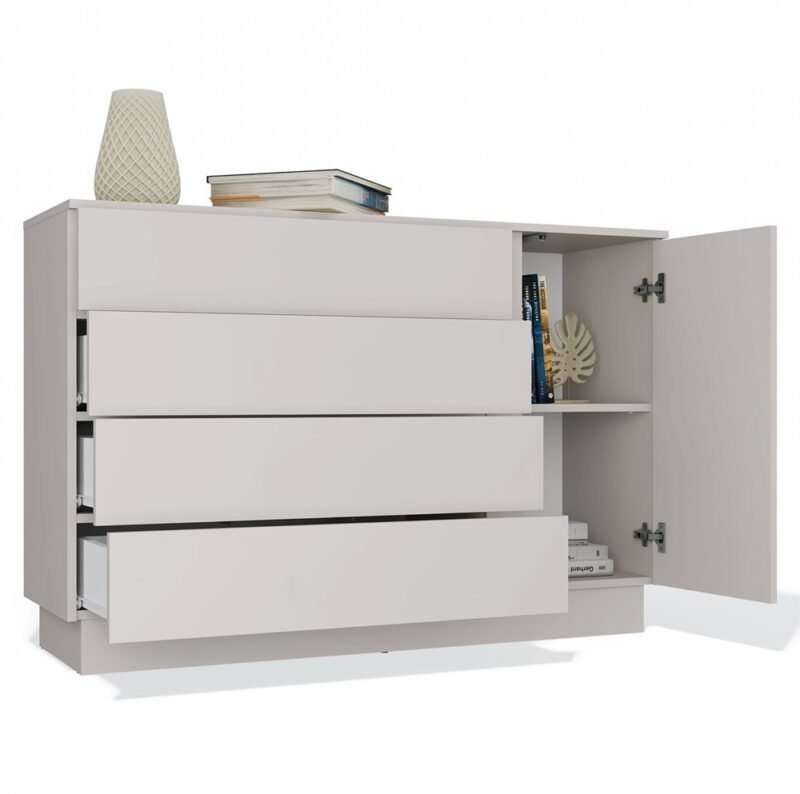 297 Dressoir AMBER 1D4S – Kasjmier beige – 4 laden – 1 deur