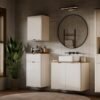 Badkamerkast CORDOBA 1D – Castello eiken / Kasjmier – 2 planken – hangend