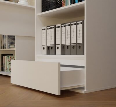 Rek PALERMO – Wit – 1 lade – 4 planken