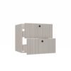 Wastafelmeubel TIGO 60 2S – Kasjmier – 2 laden – hangend – geribbeld front – met wastafel