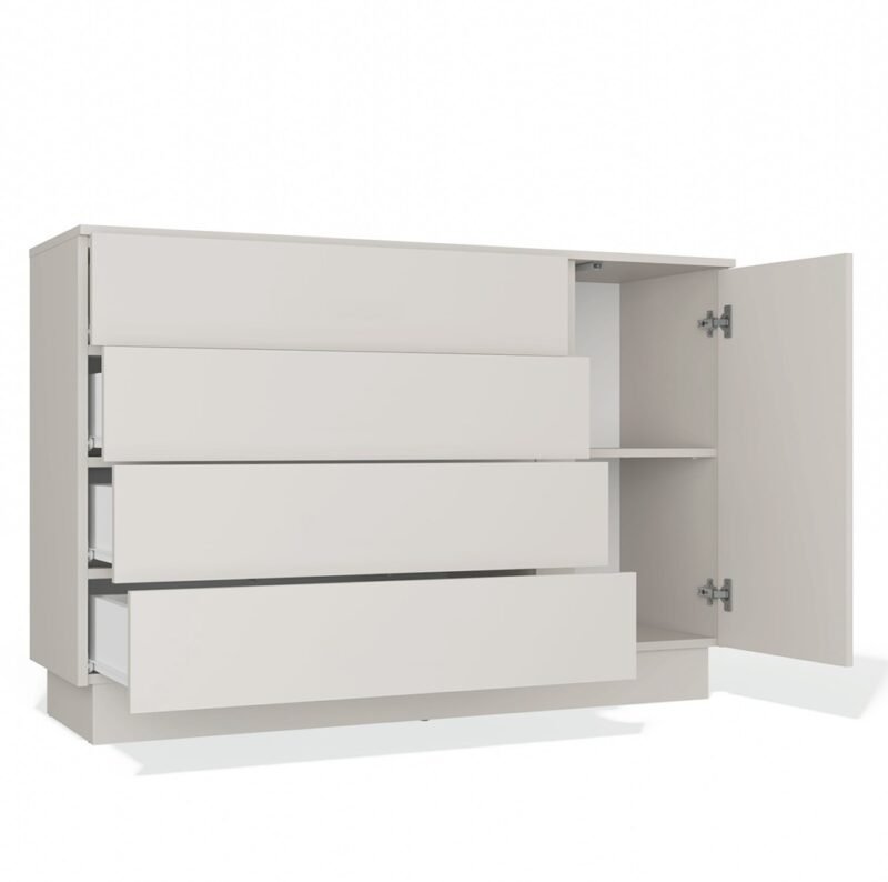 303 Dressoir AMBER 1D4S – Kasjmier beige – 4 laden – 1 deur