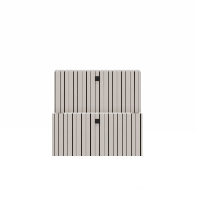 34 Wastafelmeubel TIGO 60 2S – Kasjmier – geribbeld front – met wastafel