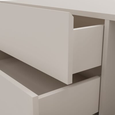 Wastafelmeubel TIGO 1D2S – 140 cm – Kasjmier – 2 laden – hangend – geribbeld front – met wastafel