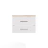 Wastafelmeubel NEL 60 – Artisan eiken / Wit – 2 laden – hangend – met wastafel
