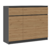 3D3S-KOMODA_ Dressoir Malwa 3D3S – Antraciet / Artisan eiken