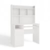 4 Bureau PORTO – Mat wit / Wit – links – met opzetstuk