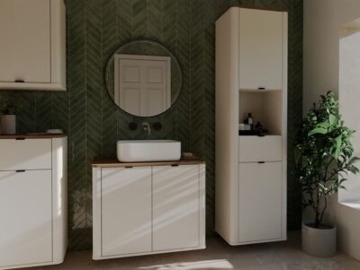 Badkamerkast CORDOBA 2D1S – Castello eiken / Kasjmier – hangend