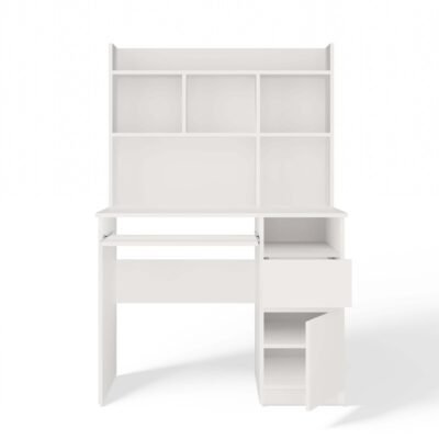 Bureau PORTO – Mat wit / Wit – rechts – met opzetstuk