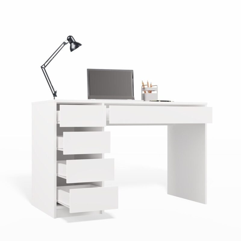 5 Bureau ARTO – 120 cm – Wit – 5 laden
