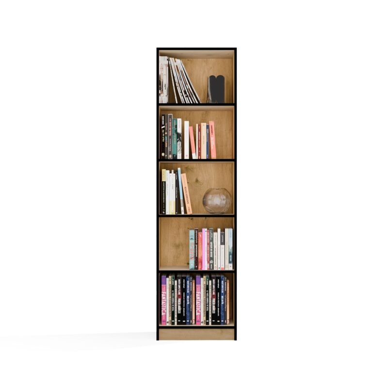 Rek R50 – Artisan eiken / Zwart – 5 planken
