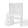6 Bureau MIJAS – Mat wit / Wit – 4 laden – 4 planken – links – met opzetstuk