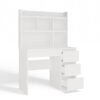 Bureau MIJAS – Mat wit / Wit – 4 laden – 4 planken – rechts – met opzetstuk