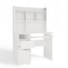 6 Bureau PORTO – Mat wit / Wit – links – met opzetstuk