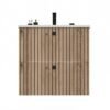 Wastafelmeubel TIGO 60 2S – Evoke eiken – geribbeld front – met wastafel
